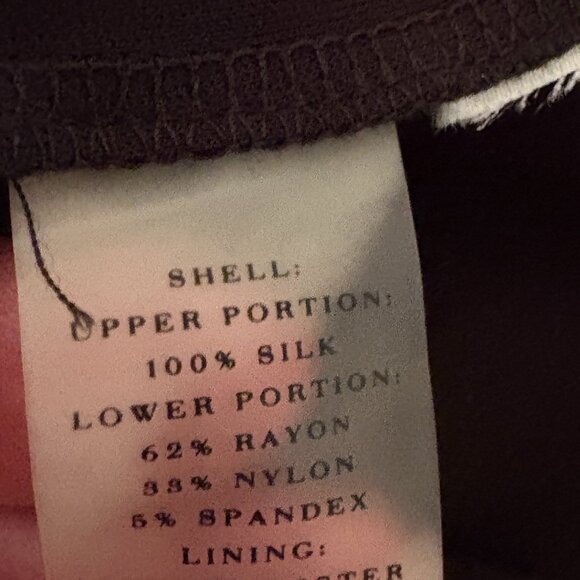 Ann Taylor Dress Black Green S/S Silk Stretch Career Christmas New Years Sz 8 - Picture 8 of 10